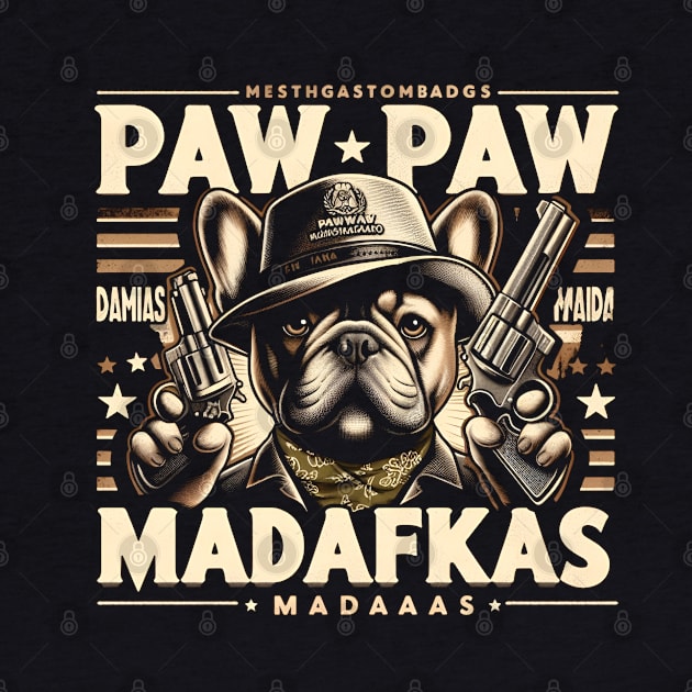 Paw Paw Madafakas French Bulldog Crazy Vintage Funny Dog Owners by T-shirt US